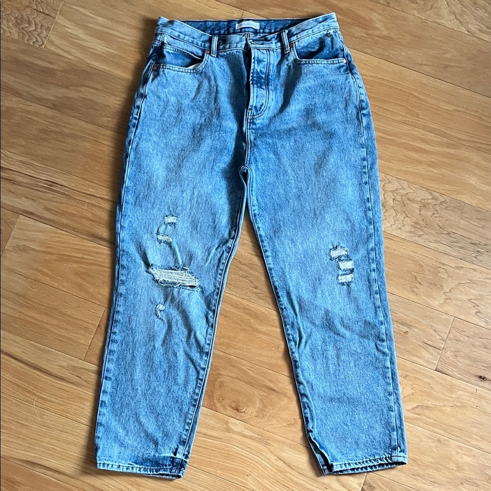 Like NEW Anthropologie Betro SIMONE Distressed Straight Leg Blue Jeans sz 32